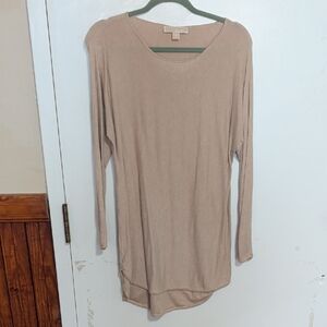 Michael Kors Taupe Long Sleeve Top